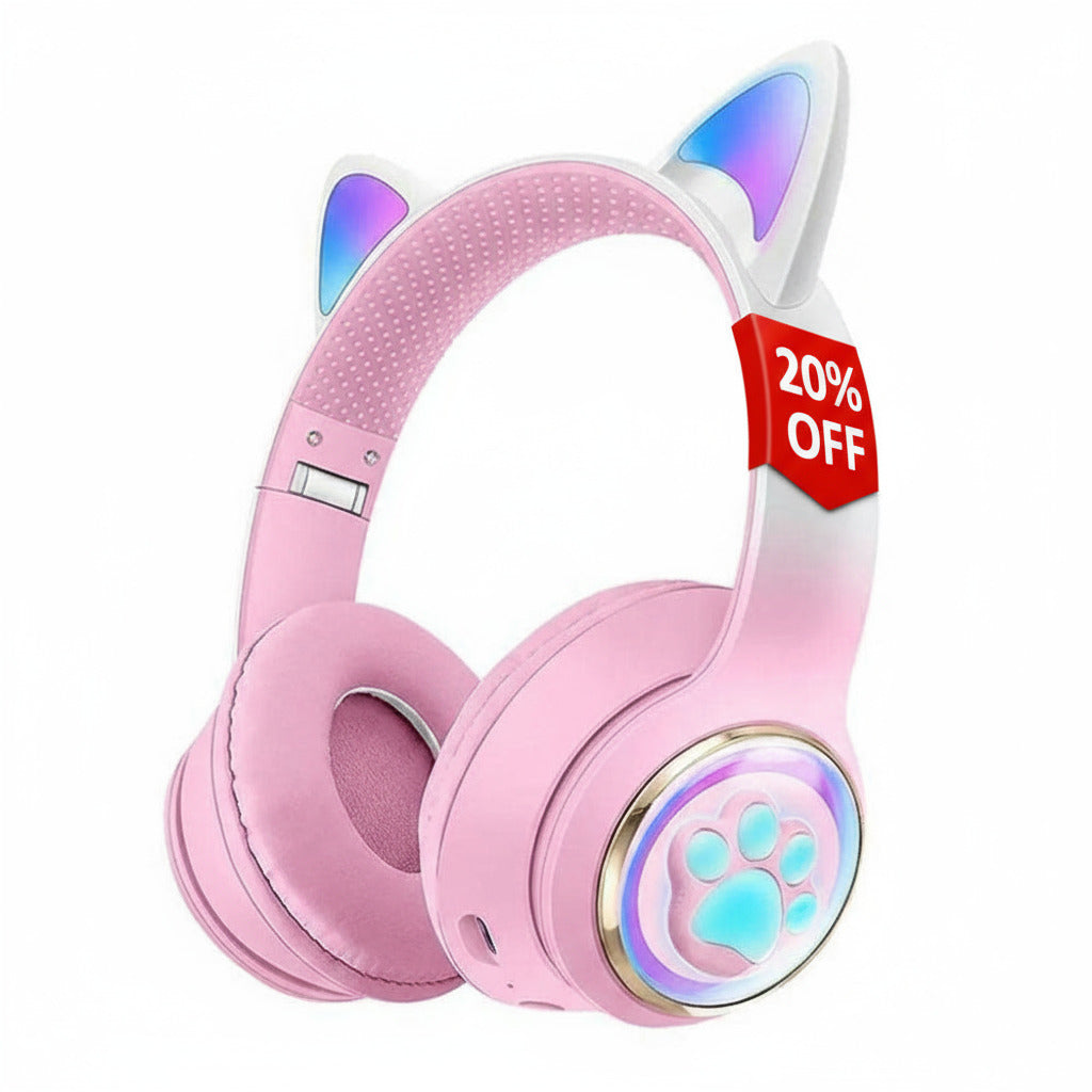 Bluetooth headphones cat design