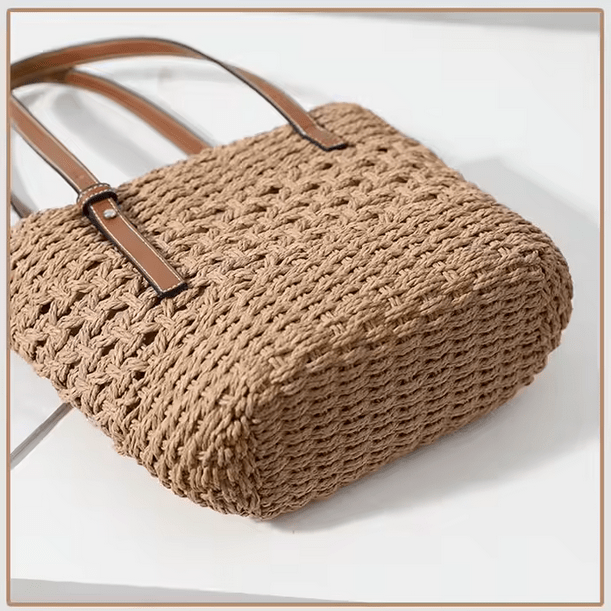 Sienna Tote – Handwoven Straw Bag with Leather Straps - Choices