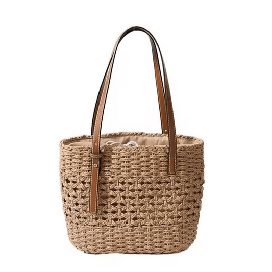 Sienna Tote – Handwoven Straw Bag with Leather Straps - Choices