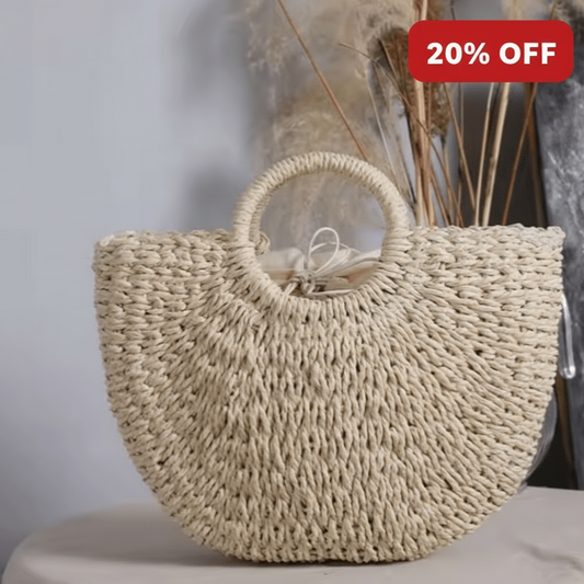 Zaya Tote – Handwoven Round Handle Straw Bag - Choices