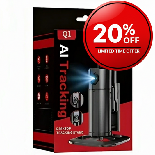 Product packaging with 'AI Tracking' and '20% OFF' offer on a white background