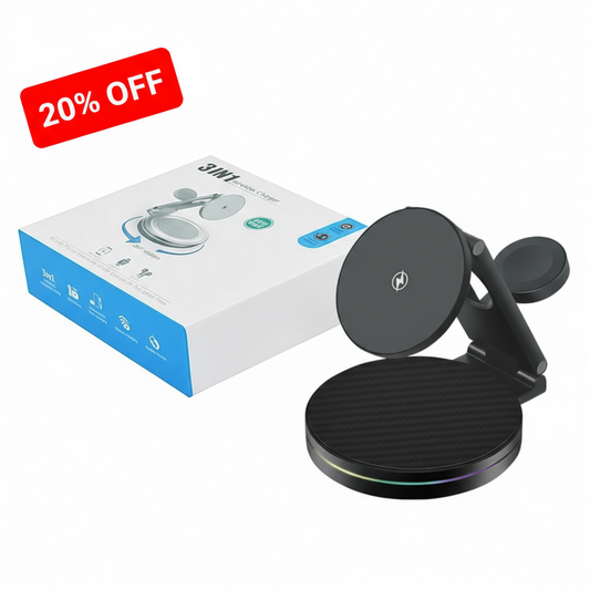 Black car phone holder with packaging on a white background