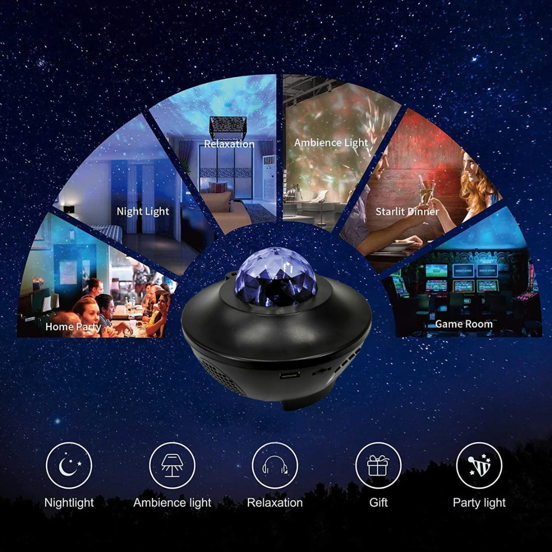 Starry Sky Galaxy Projector Night Light with Bluetooth & Speaker