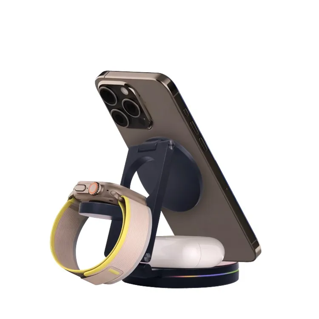Foldable 3-in-1 Wireless Charging Station