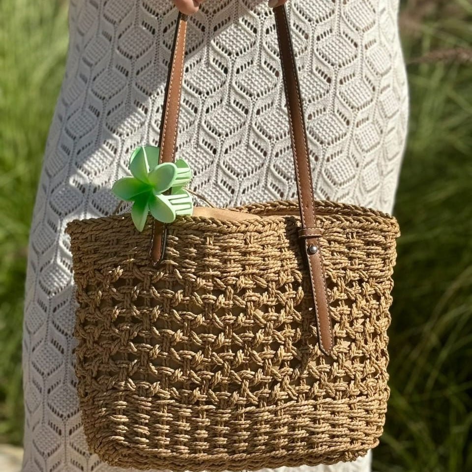 Sienna Tote – Handwoven Straw Bag with Leather Straps - Choices