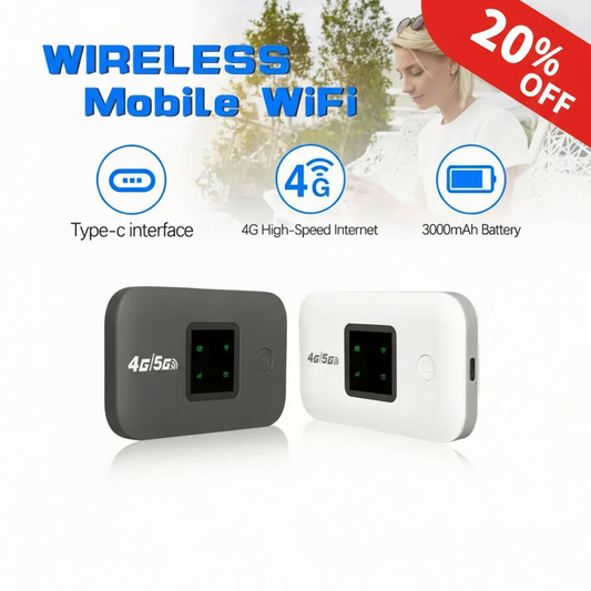 wireless mobile WiFi devices with features listed on a white background.