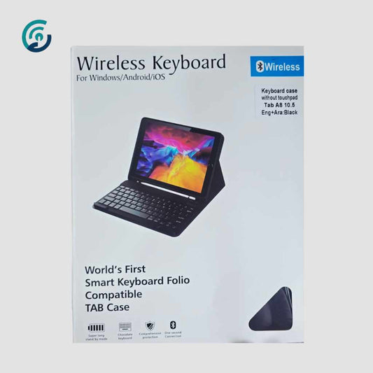 Bluetooth Wireless Keyboard Case for Tablet – Arabic + English Keys